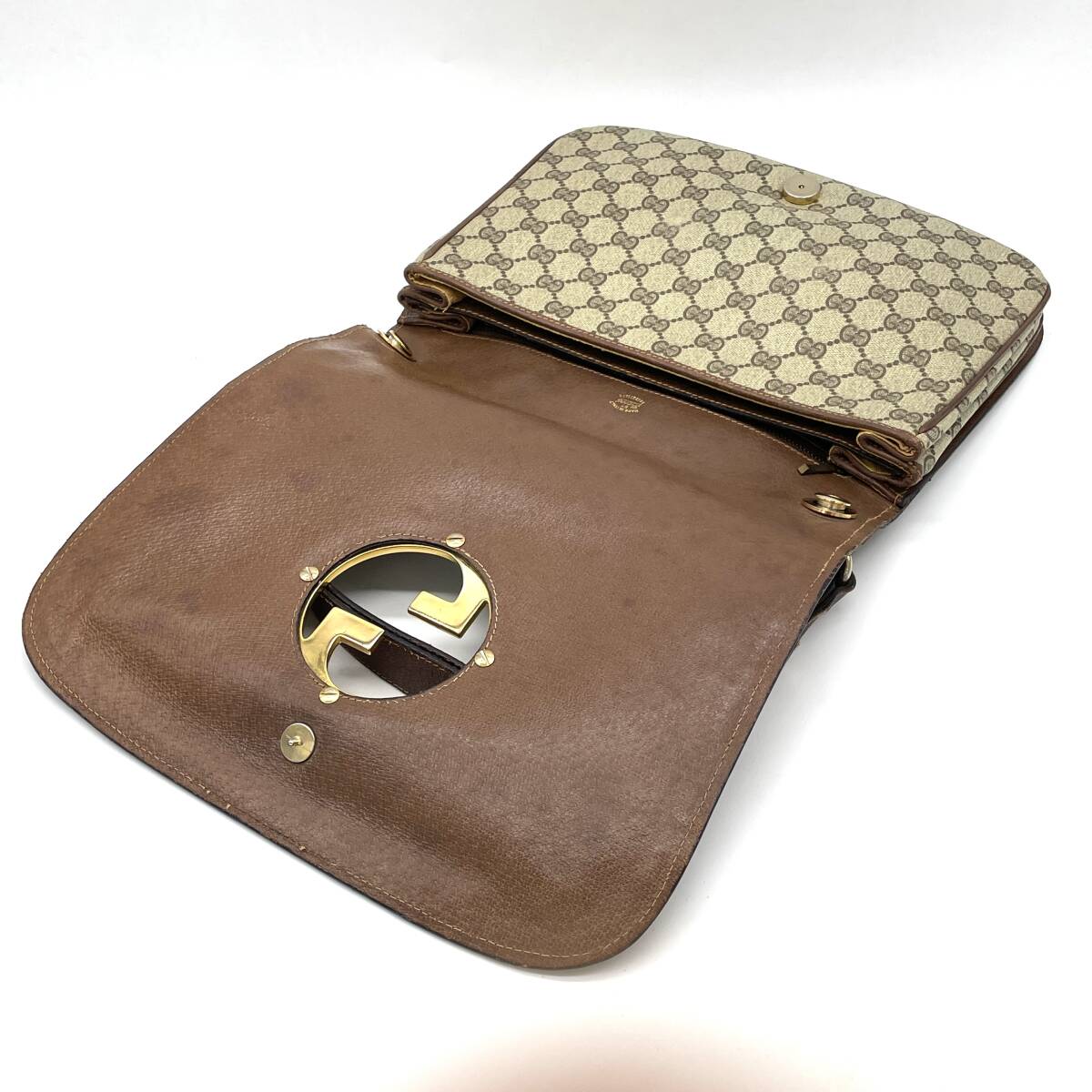 1円 良品 GUCCI オールドグッチ GG柄 ブロンディ ショルダーバッグ ブラウン ゴールド金具_画像7