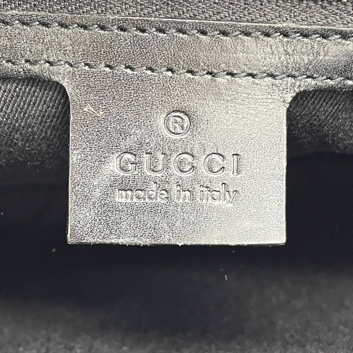 1円 良品 GUCCI グッチ GGキャンバス レザー ブラック トートバッグ 肩掛け ショルダー 109143_画像8