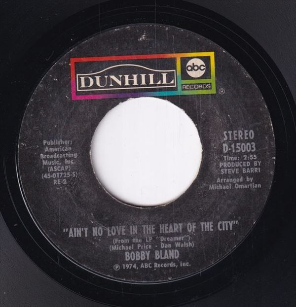 Bobby Bland - Ain't No Love In The Heart Of The City / Twenty-Four Hour Blues (A) SF-CN124の画像1