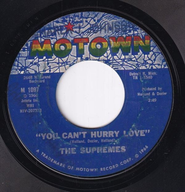 The Supremes - You Can't Hurry Love / Put Yourself In My Place (B) SF-CN132の画像1