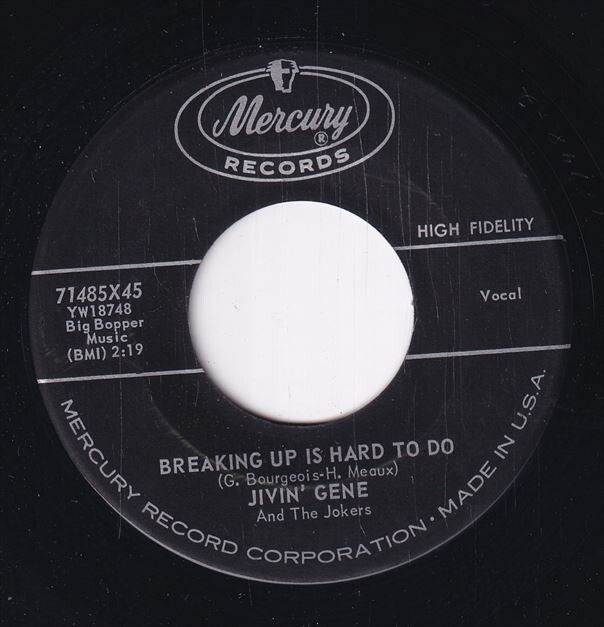 Jivin' Gene And The Jokers - Breaking Up Is Hard To Do / My Need For Love (A) OL-CM071_画像1