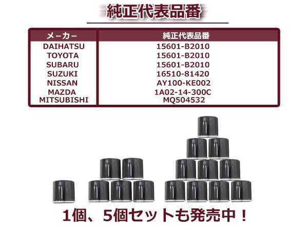 【送料無料】オイルフィルター 10個セット ハイゼット トラック(パネルバン) S201/211C/P H19.12-H26.09 ダイハツ 互換純正品番15601-87204_画像3