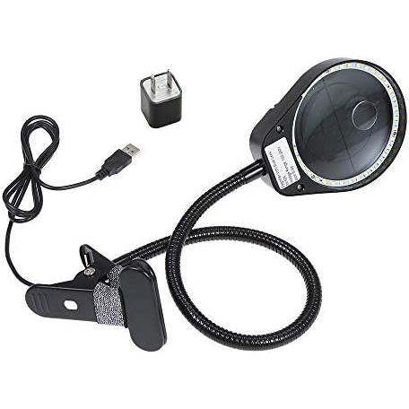 Tomshine拡大鏡 スタンドルーペ クリップ式 倍率3倍/10倍 レンズ直径10CM LEDライト付き 虫眼鏡 USB給電_画像6