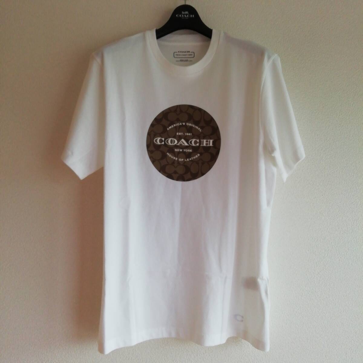 35200 jpy * new goods & regular goods guarantee * Coach COACH* signature * white T-shirt M*C9140