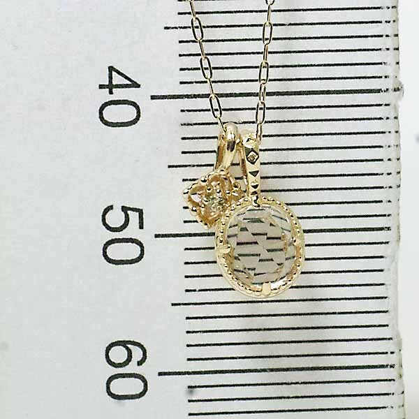  Nojess diamond 0.01ct quartz 10 gold yellow gold K10YG pendant necklace NOJESS