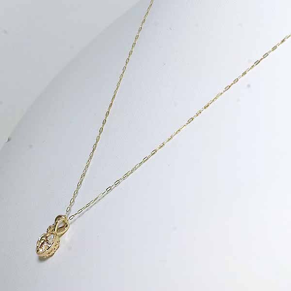  Nojess diamond 0.01ct quartz 10 gold yellow gold K10YG pendant necklace NOJESS