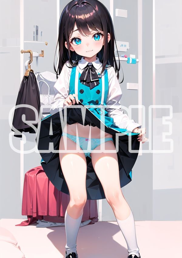 3100【高品質☆A4サイズポスター】アートポスター セクシー 美女 美少女 制服 下着 イラスト かわいい 女の子 同人 オリジナル アニメ_画像1