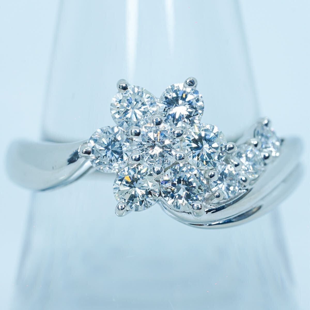 *1 jpy start![1.00ct]PT900 5.8g #16 platinum round brilliant cut diamond ring Diamond Ring unisex ring finishing settled 