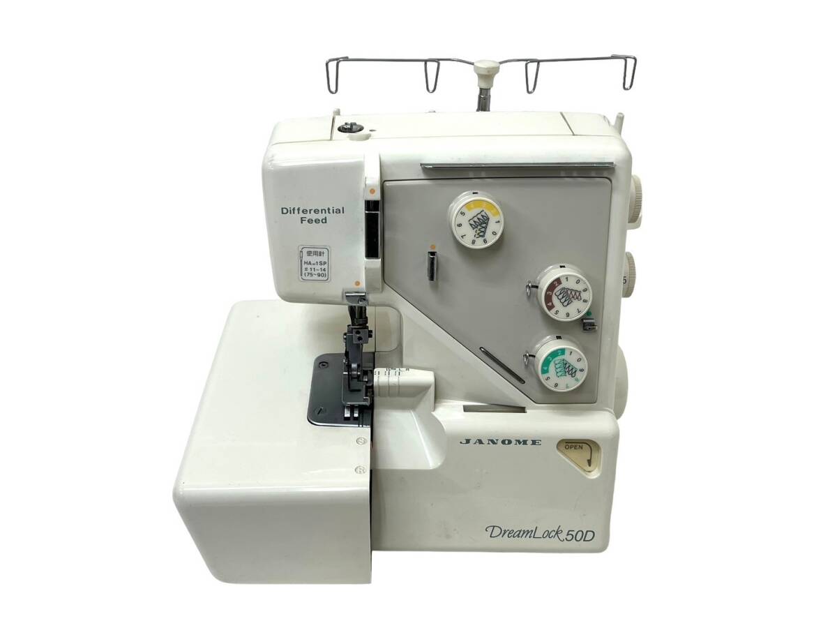 UT◎【ジャンク品】JANOME/ジャノメ Dream LOCK 50D ドリームロック 786型 ロックミシン フットコントローラー付き 裁縫 手工芸 (UT638)_画像2