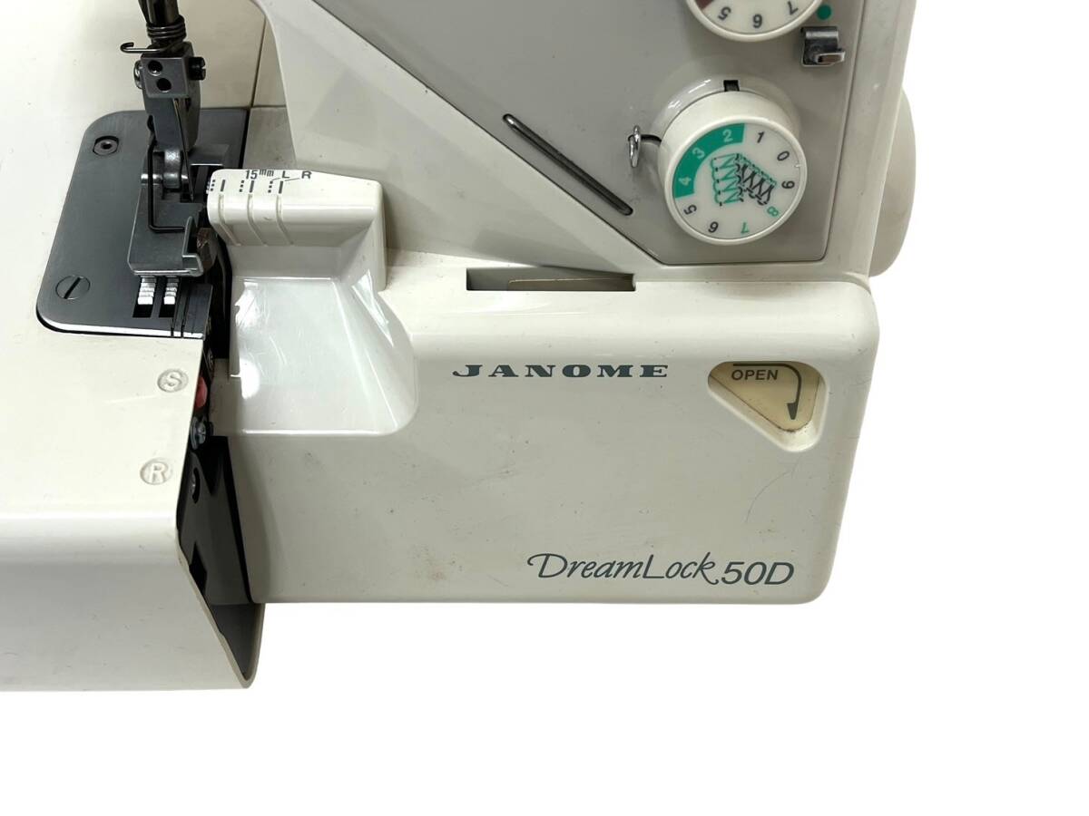 UT◎【ジャンク品】JANOME/ジャノメ Dream LOCK 50D ドリームロック 786型 ロックミシン フットコントローラー付き 裁縫 手工芸 (UT638)_画像4