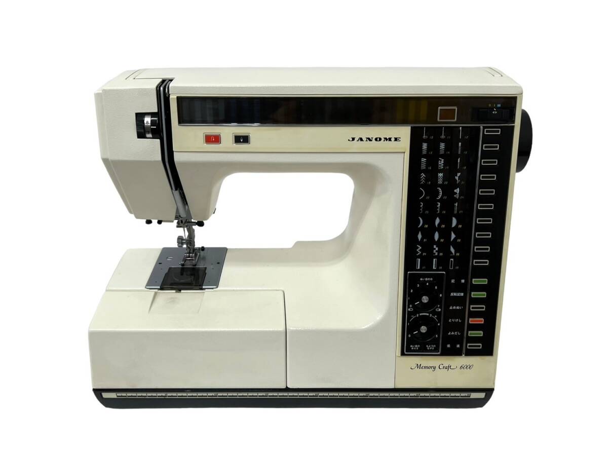 UT◎【ジャンク品】JANOME/ジャノメ Memory Craft 6000 メモリークラフト 足踏みミシン フットペダル/ケース他付属 裁縫 手工芸 (UT617)_画像2