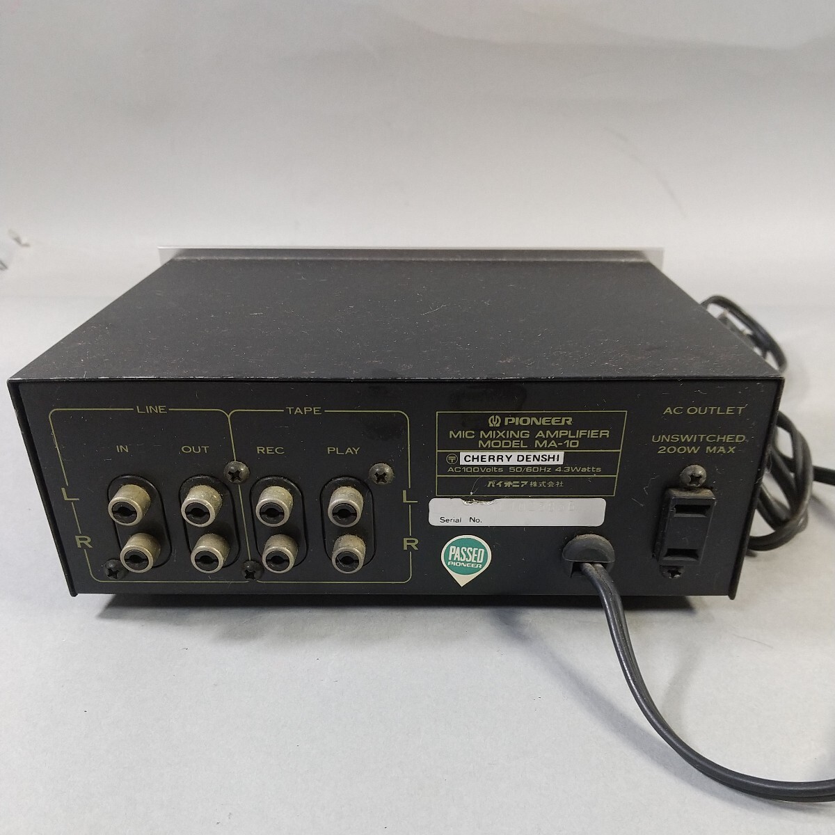 同梱NG■ パイオニア PIONEER mic mixing amplifier model ma-10 アンプ マイクミキシングアンプ 通電OKの画像2