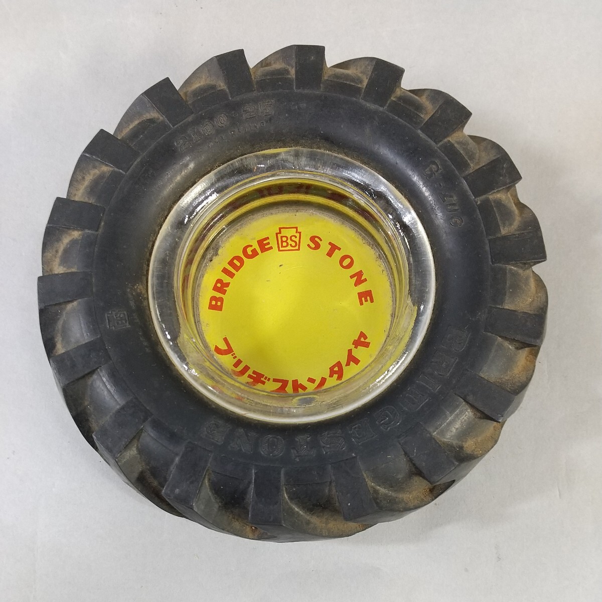 9838# including in a package NG old car Bridgestone tire 2100-25/G-LUG ashtray store .. goods not for sale Showa Retro american miscellaneous goods Bridgestone diameter 16.