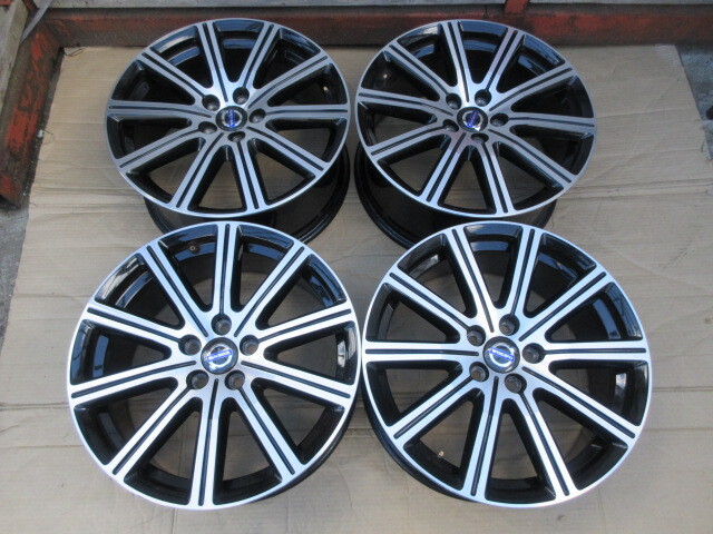 cほ134 ボルボ 純正 BORBET 18×8J OFF55 5穴/108 ハブ径約63ミリ（実測） アルミホイール 中古 4本 ♪ ブラック/ポリッシュ_画像1