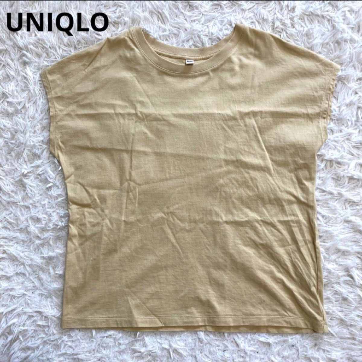 UNIQLO フレンチスリーブ カットソー Lサイズ ベージュ系