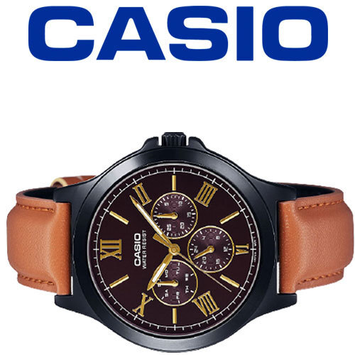 逆輸入カシオ 軽さ49g 深みあるボルドーブラウン＆ローマ数字 30m防水 新作マルチファンクション 腕時計 新品 CASIO メンズ 日本未発売の画像4