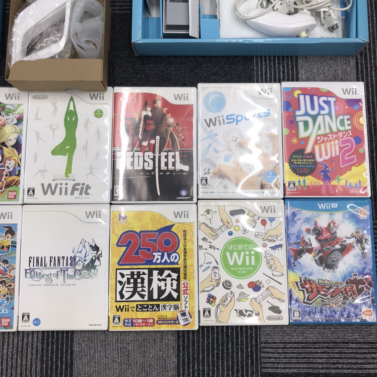 任天堂 ニンテンドーWii 本体 2台 ゲームソフトまとめ 周辺機器 セット 未検品 リモコン等 _画像6