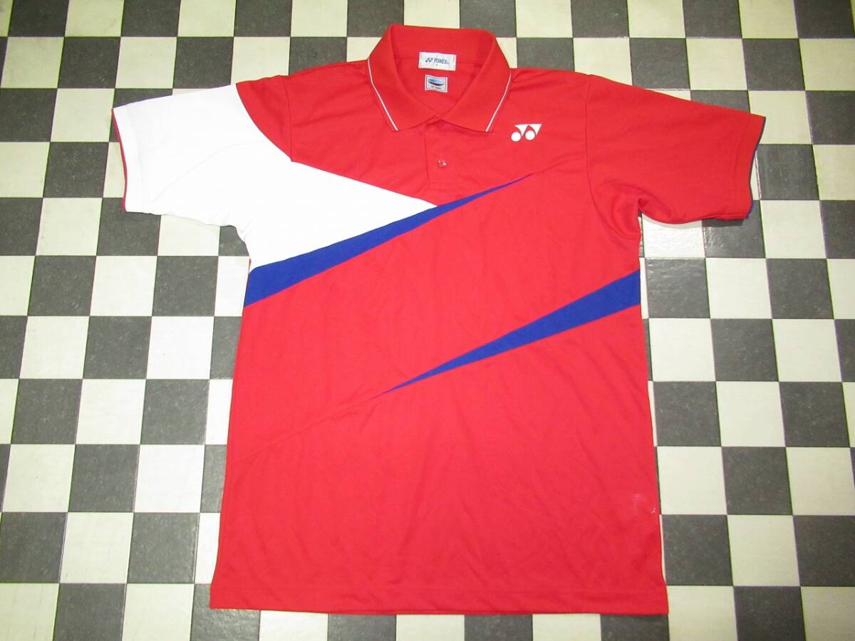 ★YONEX/ヨネックス★良品　日本製　M　VERYCOOL　ドライ半袖ポロシャツ　レッド_画像1