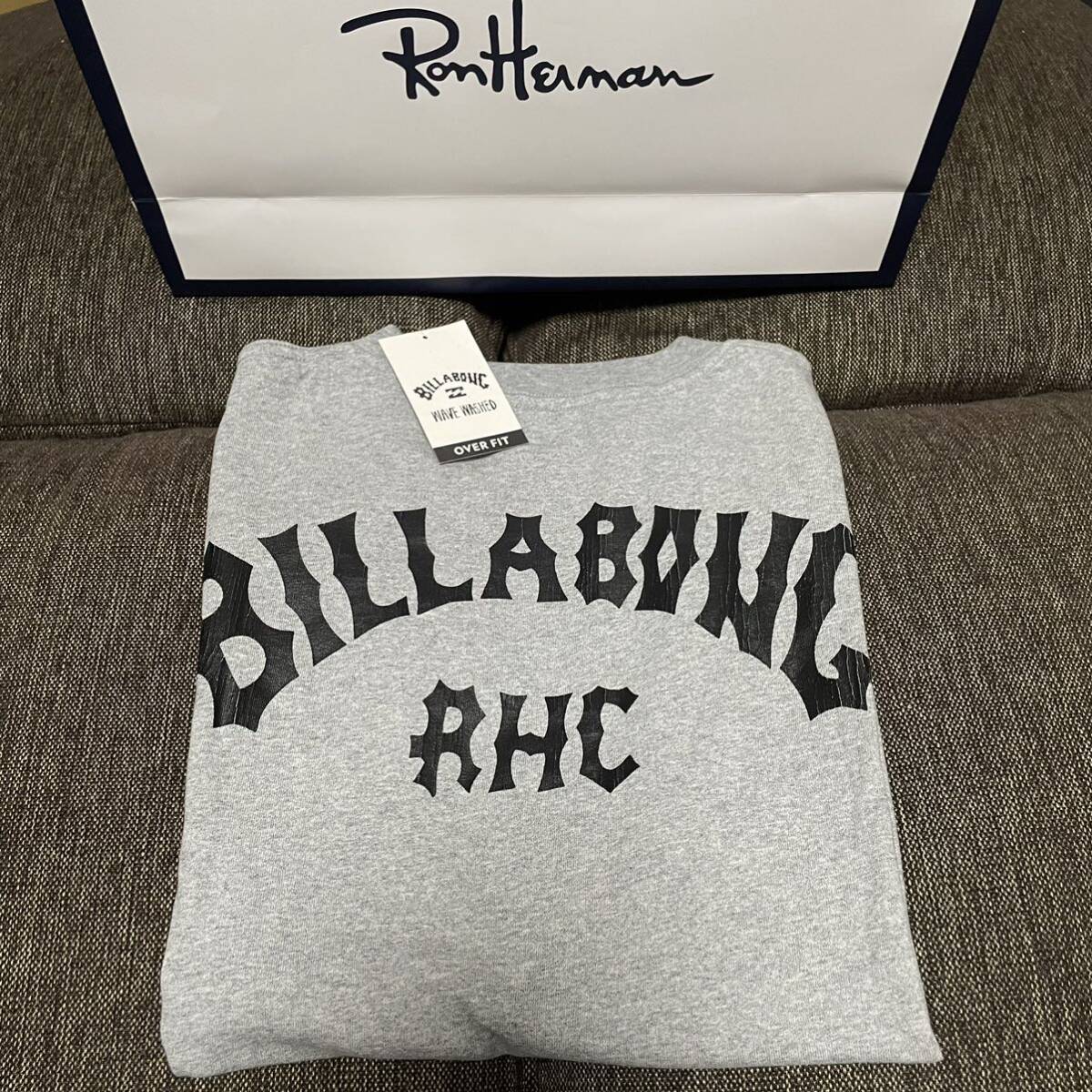 RHC × BILLABONG Logo Tee【Lサイズ】ロゴティー 半袖Tシャツ グレー 灰色 ビラボン RHCロンハーマン別注 バックロゴ ポケットT【新品】