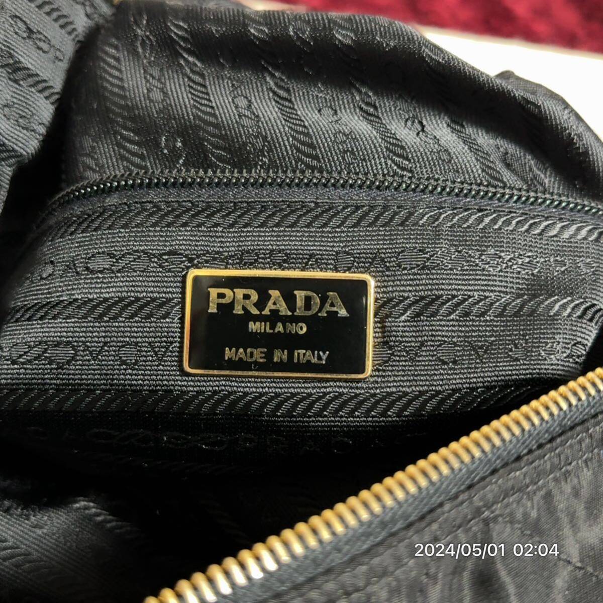 1000 иен ~ превосходный товар PRADA Prada стеганое полотно нейлон te Hsu to цепь сумка на плечо плечо .. сумка гарантия - карта есть 