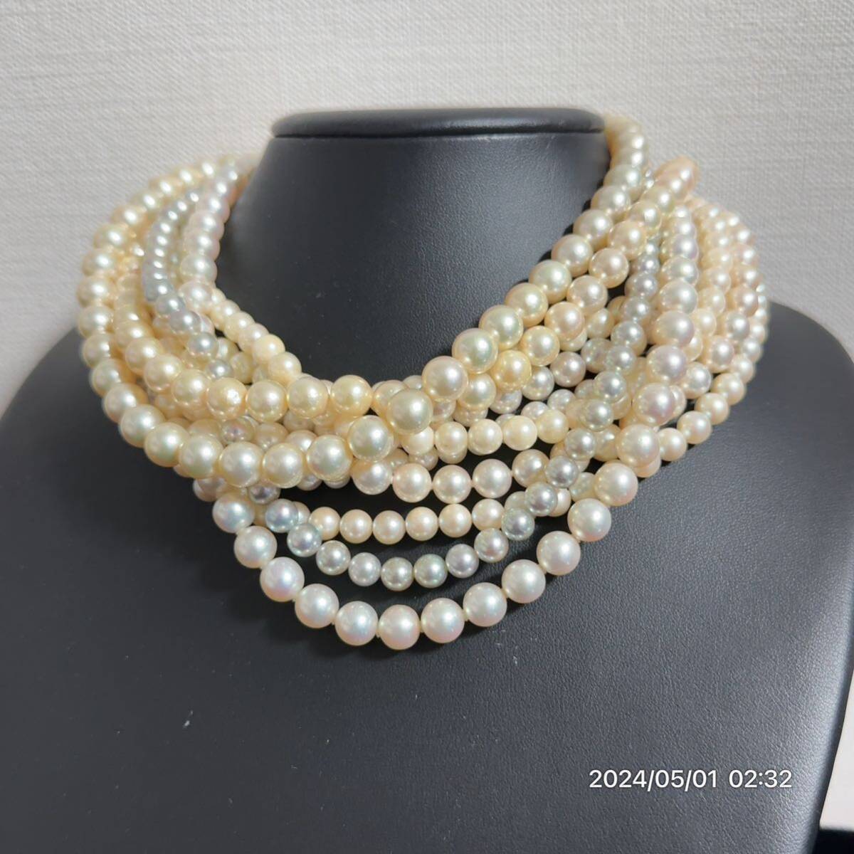 1000 jpy ~ beautiful goods pearl pearl book@ pearl pearl 8mm and more great number necklace 10 pcs set gross weight approximately 334g free shipping 