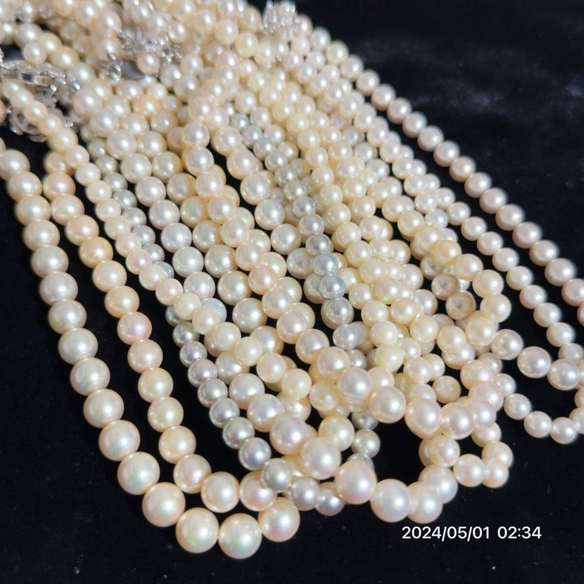 1000 jpy ~ beautiful goods pearl pearl book@ pearl pearl 8mm and more great number necklace 10 pcs set gross weight approximately 334g free shipping 