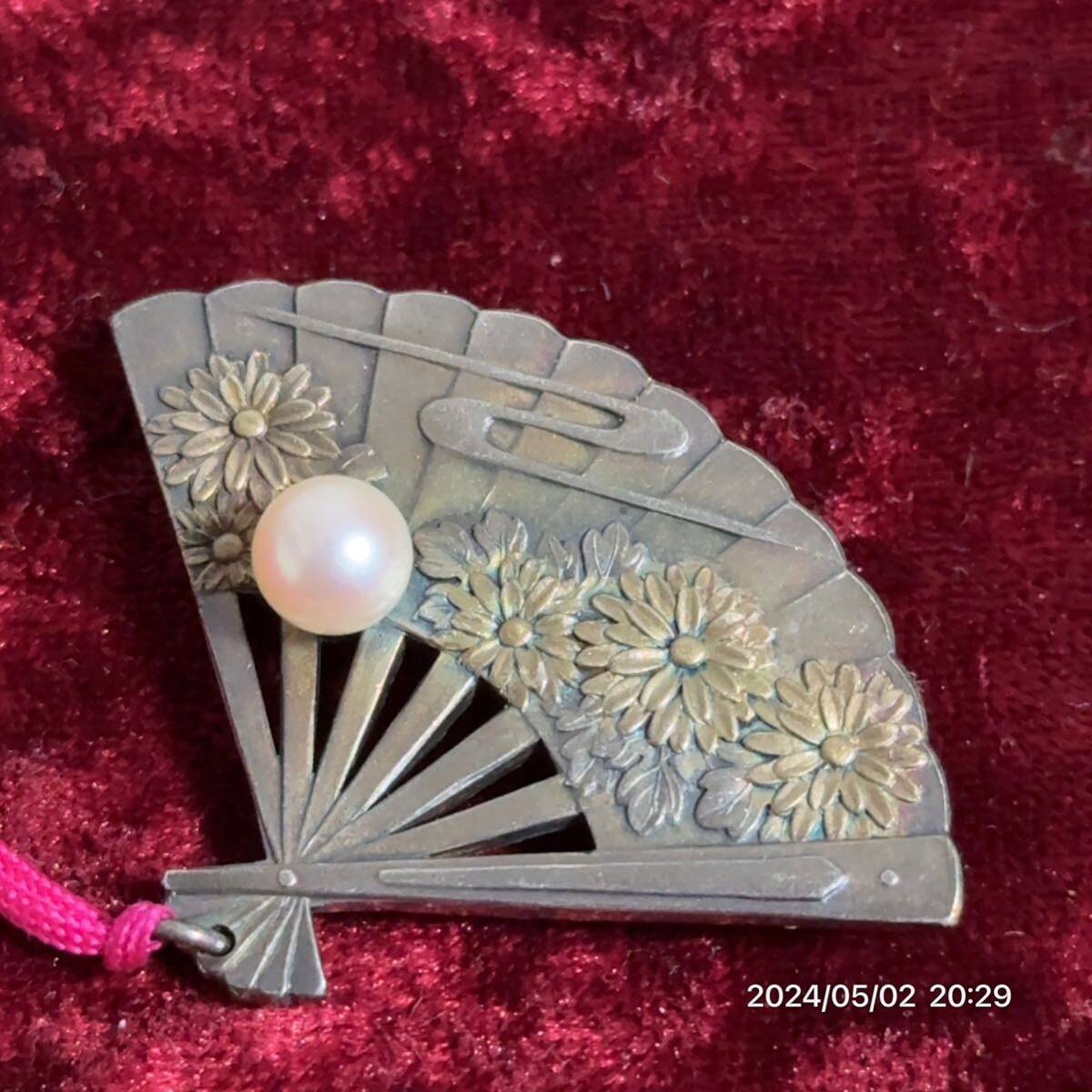 1000 jpy ~ SILVER silver MIKIMOTO Mikimoto pearl pearl sculpture silver skill . kimono small articles sense motif brooch free shipping 