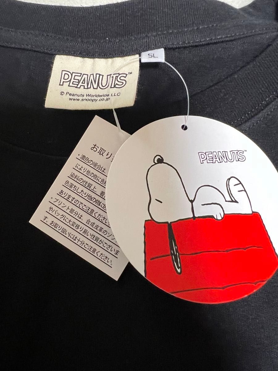 《新品》スヌーピー  PEANUTS メンズ　半袖tシャツ　カットソー　5L 大きいサイズ　富士山　桜　サーフィン　ビックtシャツ