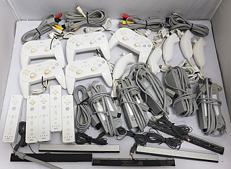 [ set sale * Junk ] nintendo Wii peripherals large amount set Nintendo/ Nintendo / remote control /nn tea k/ sensor bar etc. control :n0505-1