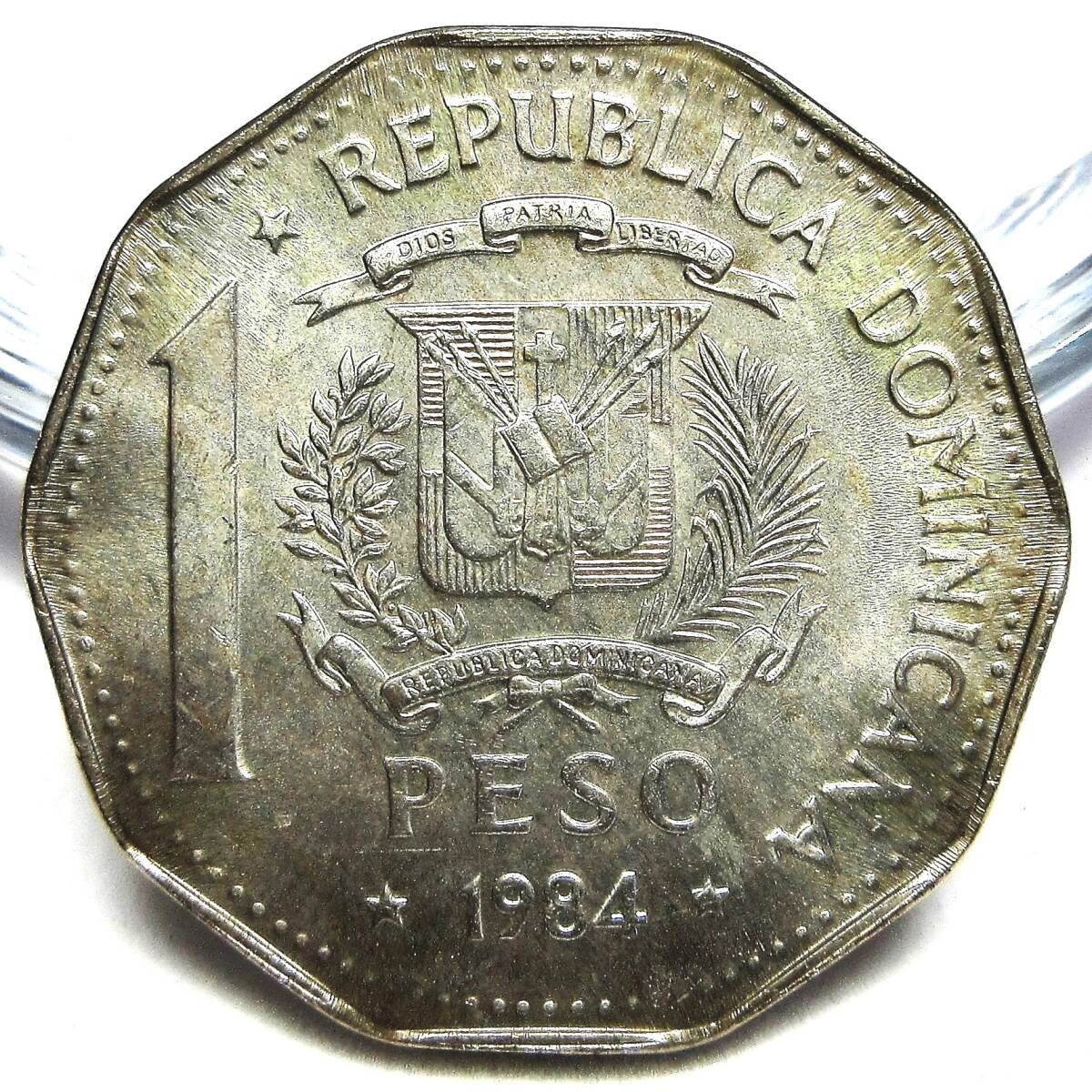 ドミニカ共和国 1ペソ 1984年 32.31mm 17.09g_画像1