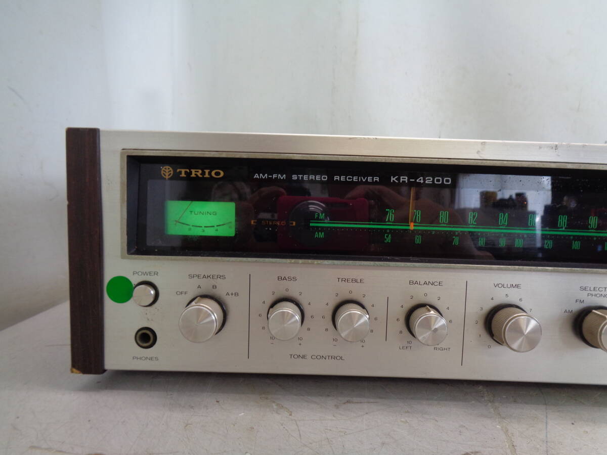 C845 TRIO/トリオ AM-FM ステレオ チューナーアンプ KR-4200 オーディオ機器_画像2