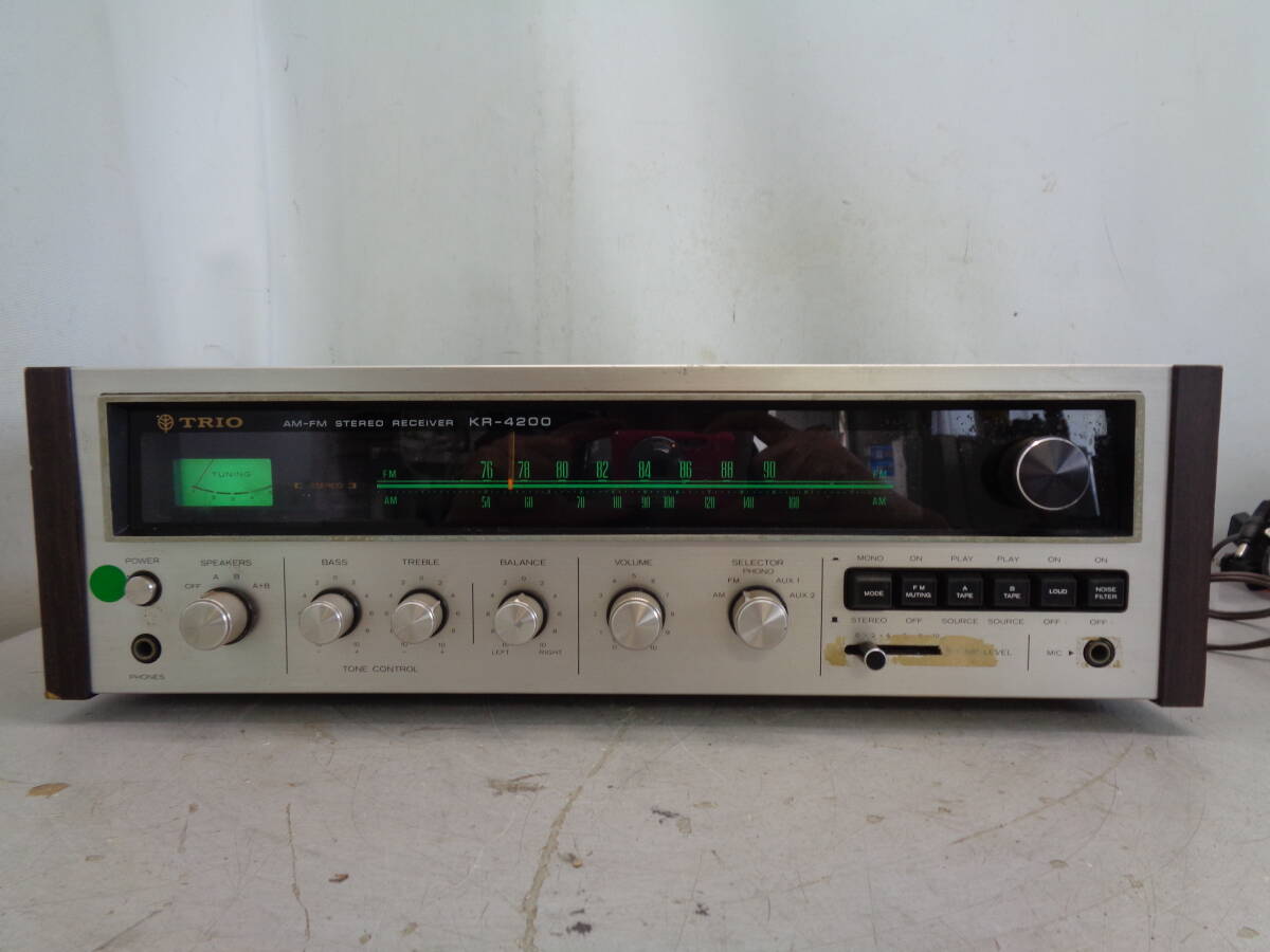 C845 TRIO/トリオ AM-FM ステレオ チューナーアンプ KR-4200 オーディオ機器_画像1