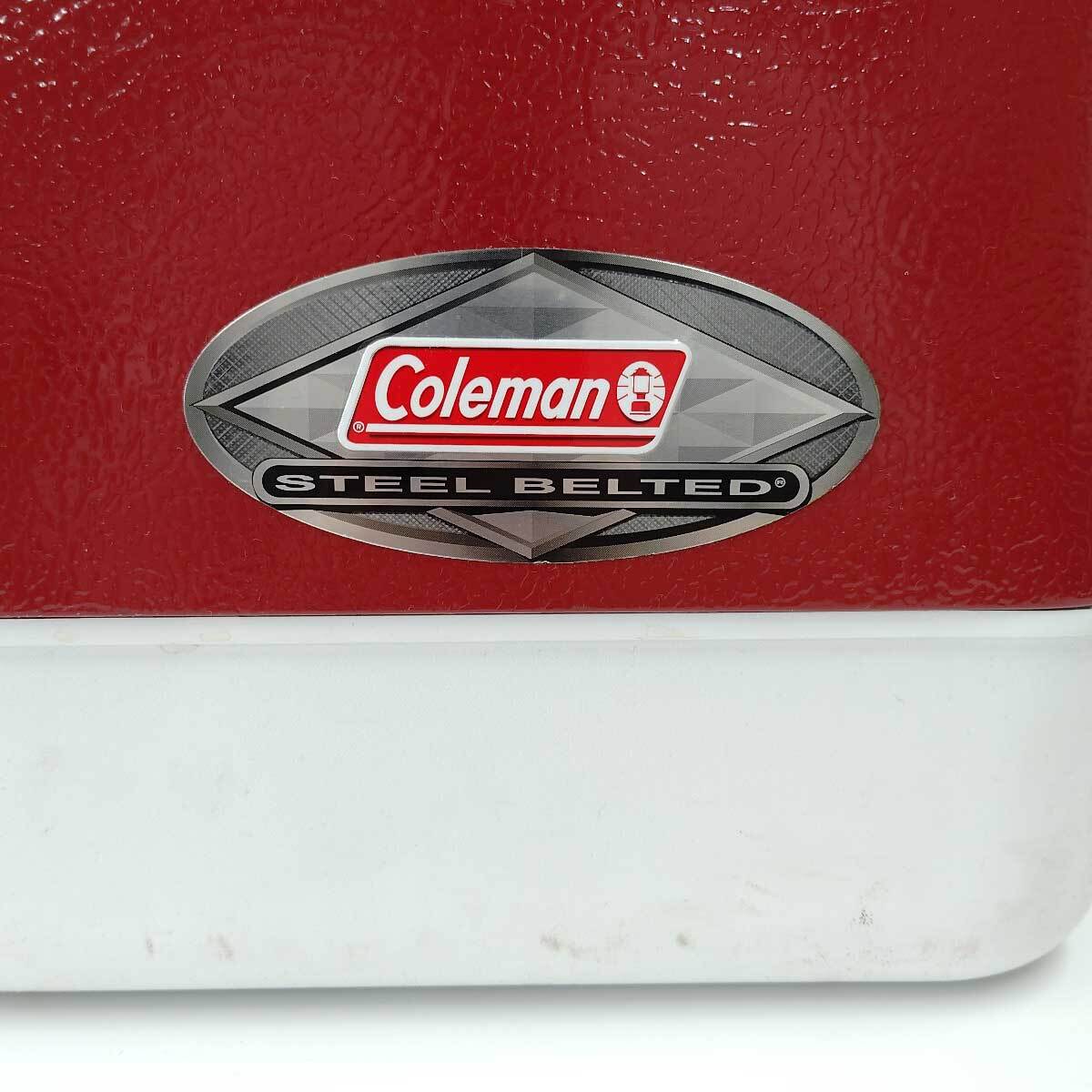 [ used ] Coleman 54QT steel belt cooler-box red 3000002018 Coleman
