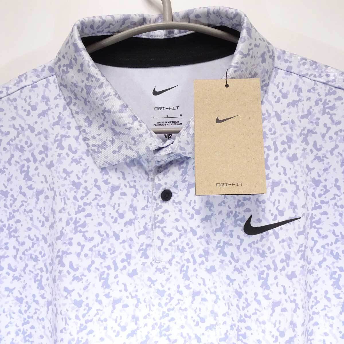 【中古・未使用品】ナイキ Dri-FIT ツアー カモ ゴルフ ポロシャツ 半袖 ドライシャツ L DR5307-085 メンズ NIKE_画像2