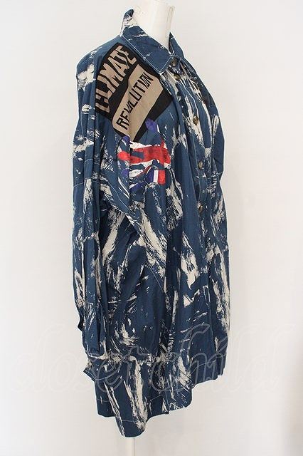 [USED]ANGLOMANIA // дыра - ключ рубашка One-piece Vivienne Westwood Vivian 38 голубой [ б/у ] O-24-03-24-016-op-YM-OS