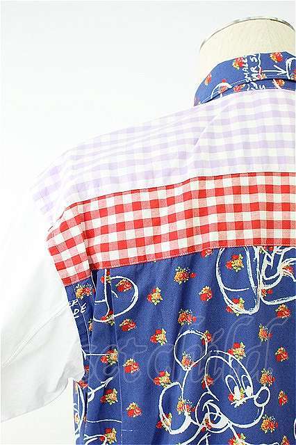 COMME des GARCONS SHIRT / Mickey collaboration short sleeves shirt [ used ] 20-09-13-012-1-BL-CD-OD-ZH