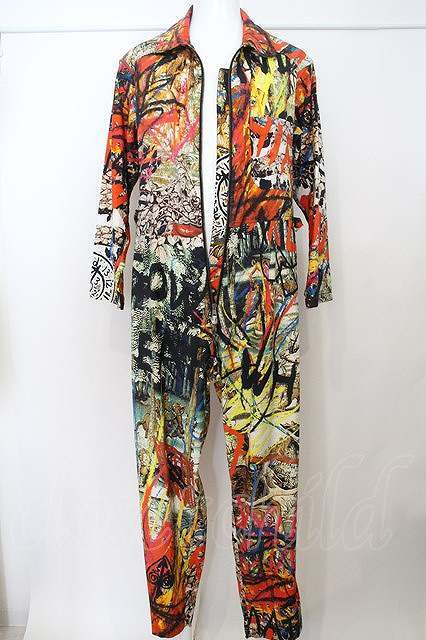 【USED】Vivienne Westwood /graffiti print jumpsuit オールインワン S/M パターン 【中古】 O-24-01-21-032-jc-YM-OS_画像4