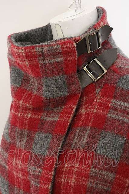 【USED】Vivienne Westwood / /ベルトネックタータンウールジャケット 2 レッド 【中古】 O-24-02-25-103-jc-YM-OS_画像3