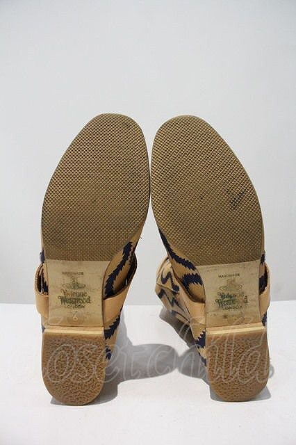 【USED】Vivienne Westwood / スクイグルパイレーツブーツ UK6 ブラウンＸ青 【中古】 I-24-04-07-053-sh-HD-ZI_画像4