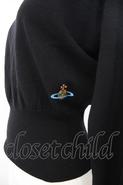 【USED】Vivienne Westwood / カラーオーブ刺繍タートルネックニット S ブラック 【中古】 O-24-05-05-007-to-YM-OS_画像2