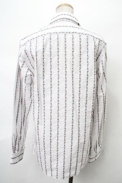 【USED】Vivienne Westwood MAN / オーブ刺繍花ストライプシャツ 44 ホワイト 【中古】 Y-24-05-01-037-bl-SZ-ZY_画像2