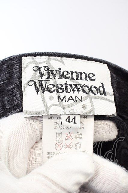 【USED】Vivienne Westwood MAN / オーブ刺繍ストレッチデニムパンツ 44 ブラック 【中古】 O-24-04-21-062-pa-YM-OS_画像7