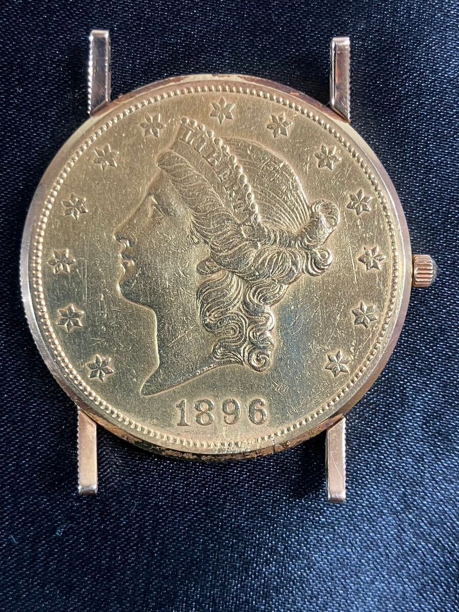 C/1014 コルム コインウォッチ 20ドル金貨 K18 750 クォーツ メンズ gold ゴールド corumの画像3