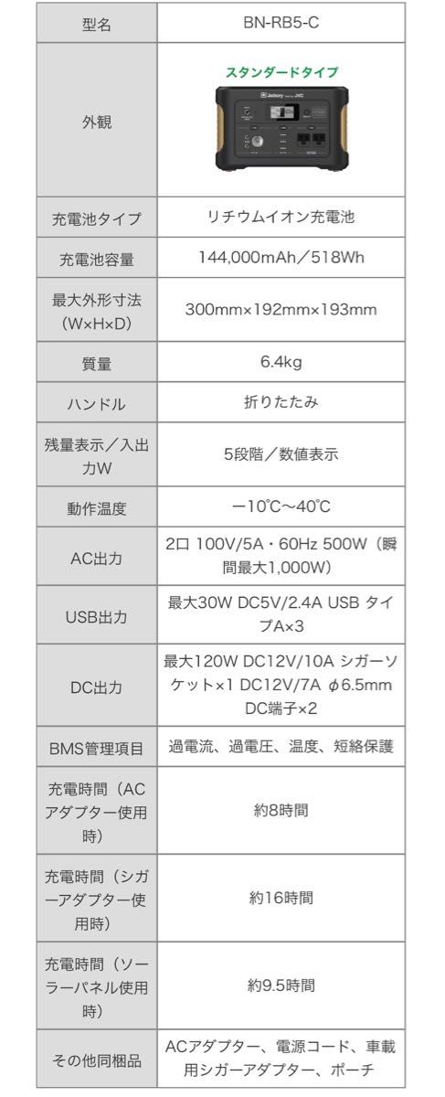 Jackery（ジャクリ） JVC   ポータブル電源・ソーラーパネル