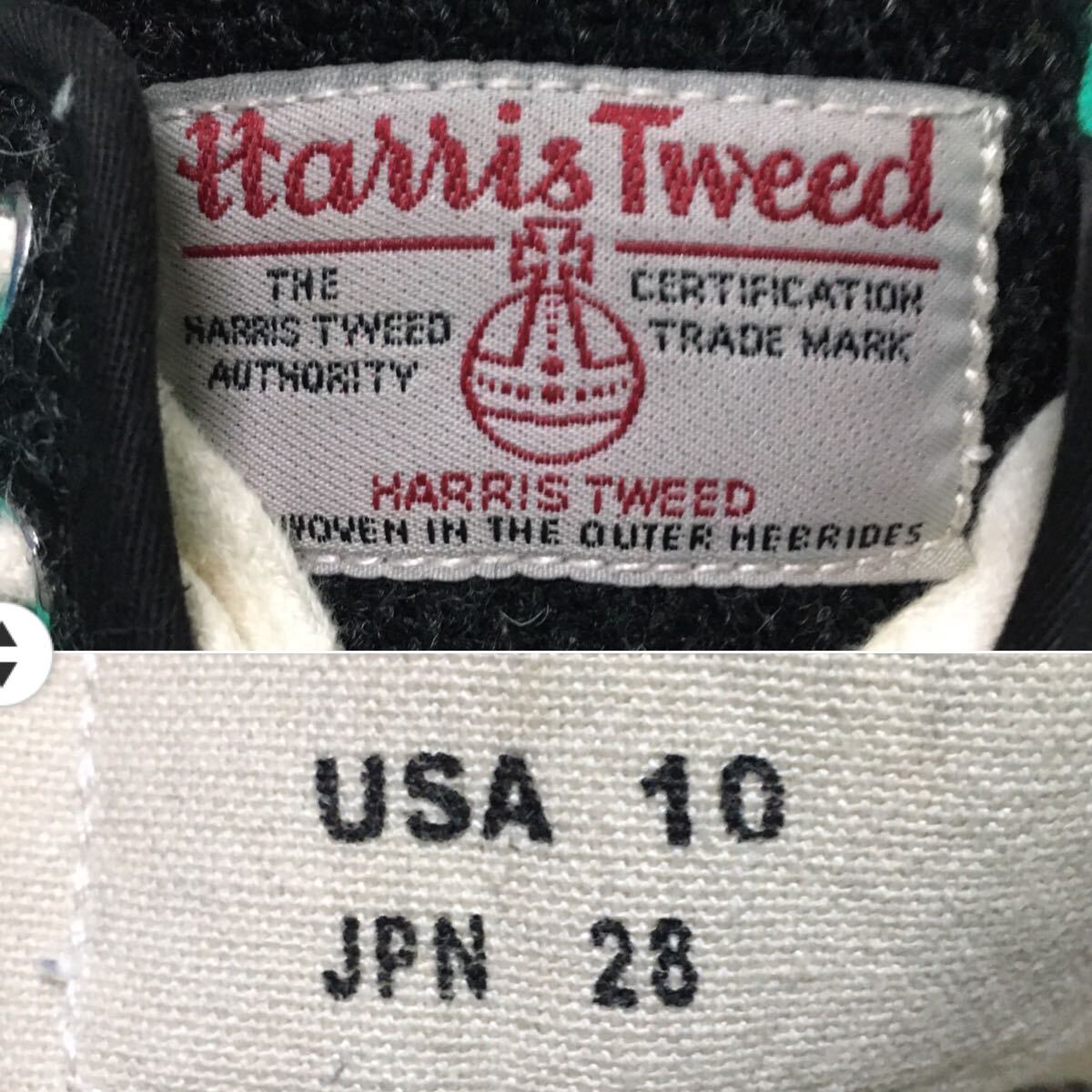  Beams Harris твид Jack purcell способ спортивные туфли US10 USEDBEAMS Harris Tweed JACK PURCELL 28cm American Casual б/у одежда спортивные туфли 