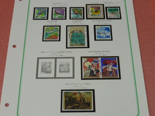 19　日本切手　各種　記念　1998年　ふるさと・他　欧文初日印付　計66枚＋小型2種＋10面シート＋他　糊付・美品_画像4