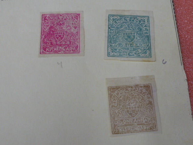 19　本保　A4　インド切手 KISHANGARH STATES　1894-1931年　SC#1・3・4以降各種・25-26　計28枚　未使用・ヒンジ貼　SC評価 $525