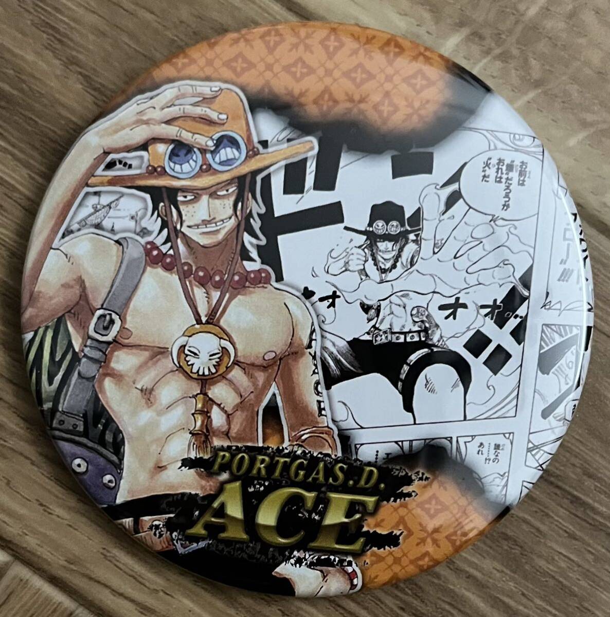 ONE PIECE ワンピース COLLECTION コレクション 缶バッジ HEROES ヒーローズ ポートガス・D・エース_画像1