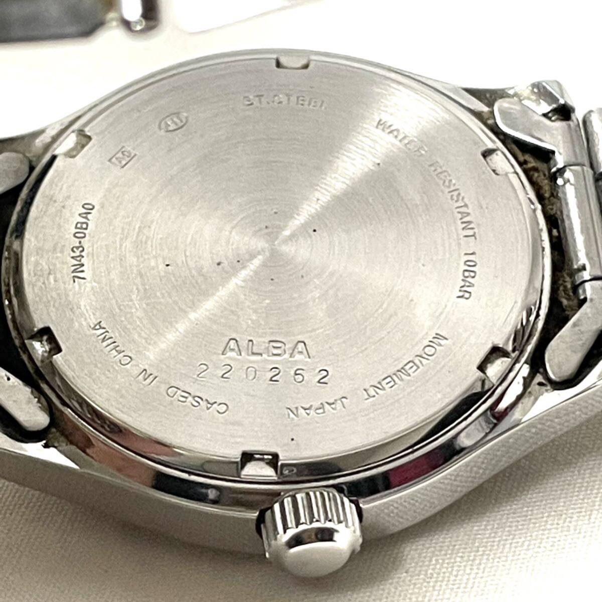 SEIKO セイコー ALBA アルバ 腕時計 クォーツ 7N43-0BA0 アナログ メンズ (r795)_画像6