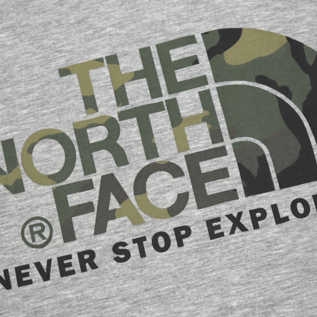 THE NORTH FACE North Face long sleeve T shirt cut and sewn wood Land duck Logo print size.XL